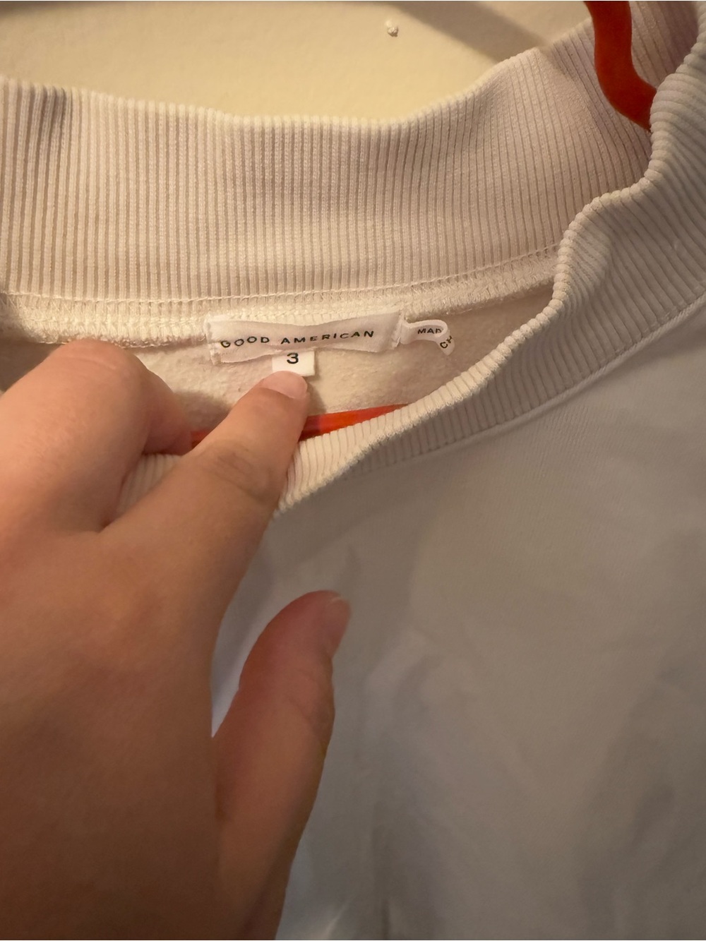 Good American White Crewneck Pullover